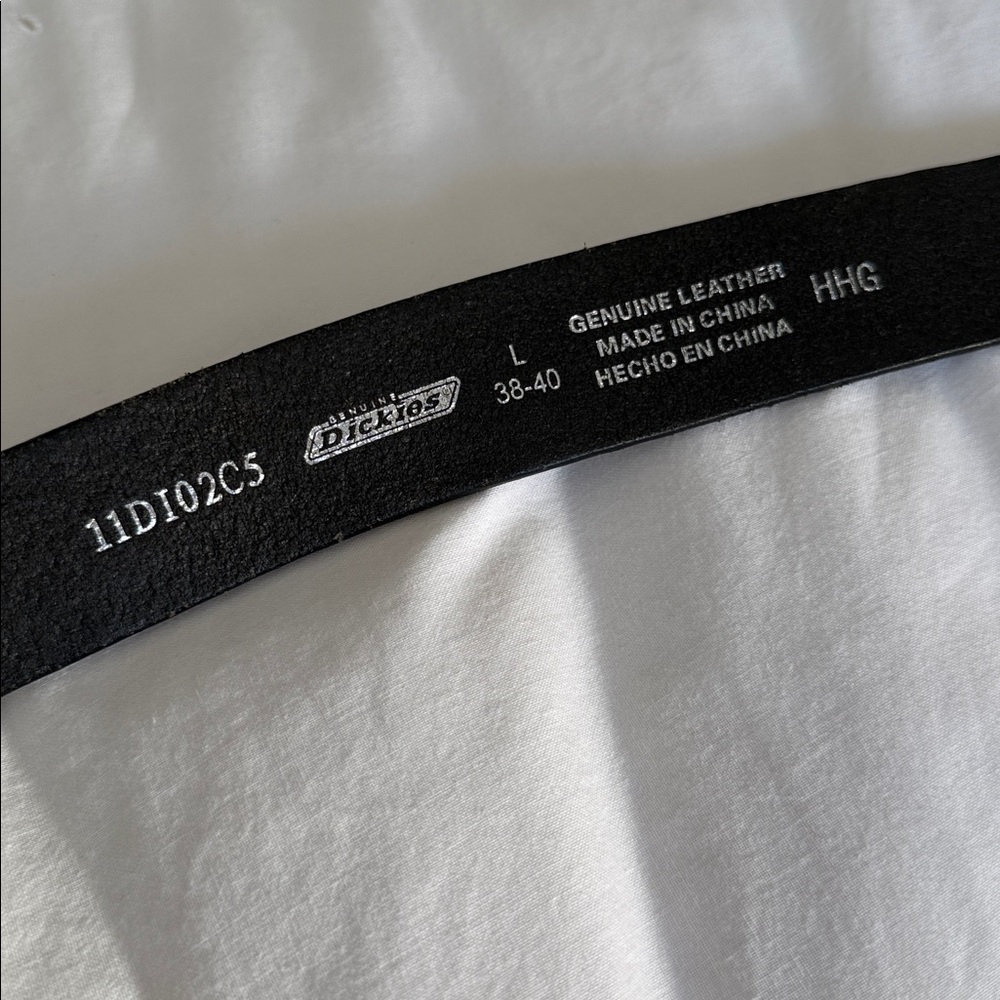 Genuine Dickies Mens black leather belt L 38-40 - Picture 2 of 12